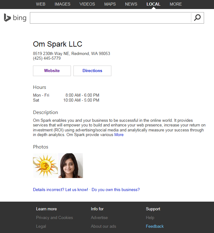 SEO for Business Bing Places