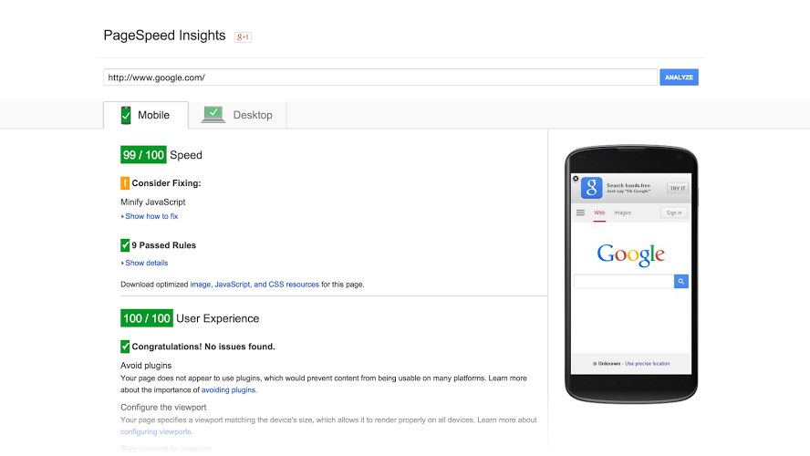 Google-page-speed-insights
